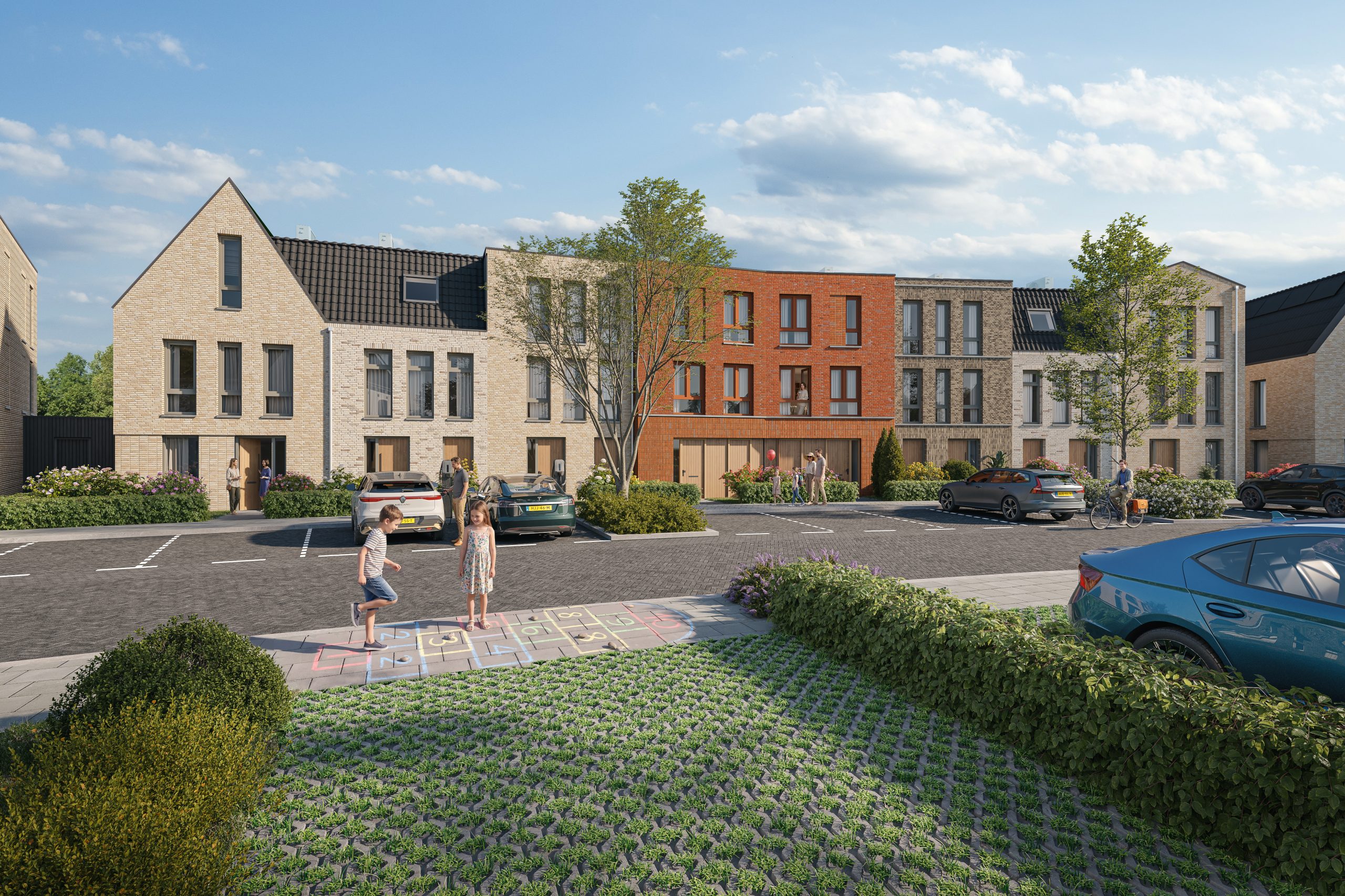 Artist impression exterieur nieuwbouwproject Goudse Linie - Woonmodule